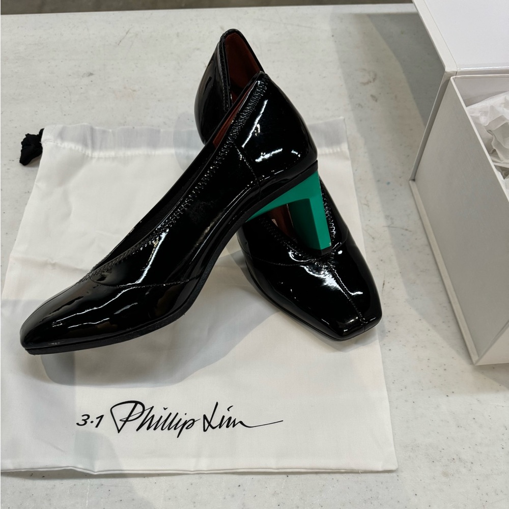 3.1 Phillip Lim black pumps with turquoise heel, size 39.5